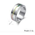 Miniatyrbild 2 av 4: Unisex vuxen rostfritt stål regnbåge LGBT Pride Spinner Ring 8MM--US9