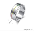 Miniatyrbillede 2 af 4: Unisex Voksen Rustfrit Stål Regnbue LGBT Stolthed Spinner Ring 8MM--US9