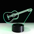 Miniatyrbilde 2 av 7: 3D Lys Elektrisk Gitar Illusionslampe Led 7 Farger Skiftende USB Berøringsføler Skrivebordslampe Natlampe Venner Gave
