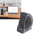 Miniatyrbild 2 av 6: 3 i 1 Bluetooth-högtalare PC ABS väckarklocka med trådlös laddning för sängbord 10W blå