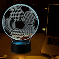 Miniatyrbillede 6 af 8: 3D Illusion Fodbold Natlys Lampe med 16 Farveskift Touch Sort Base Strømforsyning af AA Batterier med Fjernbetjening Fødselsdagsgave