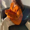 Miniatyrbild 4 av 6: Damtröjor för kvinnor Casual Loose Pullover Sweater Långärmad stickad toppar