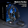 Miniatyrbild 7 av 7: H-8 PC-spelheadset för PS4, PS5, handkontroll, Xbox One-headset med stereoljud, over-ear-hörlurar med brusreducerande mikrofon, LED-ljus, volym