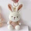 Miniatyrbillede 2 af 4: Plush Kanin Nøglering Fyldte Dyr Pynt Vedhæng Hvid