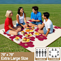 Miniatyrbillede 2 af 7: Ekstra Stort Picnic Tæppe 200 x 200 cm Foldbart Vaskbart Vandtæt Sandtæt Blødt Sødt Picnic Tæpper Udendørs Picnic Måtter til Camping