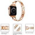 Miniatyrbilde 2 av 4: Kompatibel med Apple Watch  Band  Bling Diamond Rhinestone Erstatnings Metallrem --- Rose Gold（ 38/40/41mm）