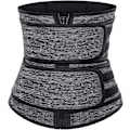 Miniatyrbilde 1 av 8: Svette midjetrener for kvinner med to belter, neopren treningskorsett midjetrener cincher trimmer shaper glidelås Gray S
