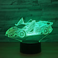 Pikkukuva 8 / 9: 7 Väriä Vaihtava Yövalo 3D Tunnelma Lamppu 3D Visuaalinen Illuusio LED-Lamppu Lapsille Leikkiin Joulu- ja Syntymäpäivälahjaksi (Kilpa-auto)