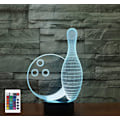 Miniatyrbild 1 av 7: 3D Bowling Fjärrkontroll 16 Färger Nattlampor Illusion Akryl LED Bord Sängbordlampa Barn Sovrum Skrivbordsdekoration Födelsedagspresenter Leksak för Barn