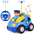 Miniatyrbild 1 av 7: Min Första Cartoon RC Fjärrstyrda Bilar för Småbarn 1-3 År, Radiostyrd Leksak för Baby, Barn 18 Månader+ (Polisen) Blue