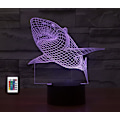 Miniatyrbilde 1 av 7: 3D Hai Remotekontroll 16 Farger Nattlys Illusions Akryl LED Bord Nattlampe Barnerom Skrivebord Dekor Bursdagsgaver Leke for Barn