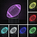 Miniatyrbillede 2 af 7: Fodbold 3D Lampe Optisk Illusion Natlys - 7 Farver Berøringskontakt Automatisk Gradient Natlys, Akryl og ABS Base USB Kabel Dekoration Værelse