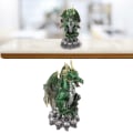 Miniatyrbild 2 av 5: 9,4 tum hög gotisk drake semester prydnad Halloween dekor skalle hög strid drake figurin staty semester dekoration grön