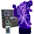 Miniatyrbillede 1 af 7: Anime 3D Illusion Manga Mikaela Hyakuya Figur Natlampe LED Bordlampe Skrivebordslamper Natlys 7/16 Farver USB Belysning Soveværelse Hjem Decor