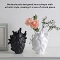 Miniatyrbilde 2 av 5: Hjerteformet vase dekorativ moderne harpiks utsøkt planterpotte for hjemmekontor soverom bryllup White
