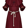 Pikkukuva 2 / 6: JUSTUP Halloween Cosplay-asu Viitta Kaapu Munkki Keskiaikainen Hupullinen Munkki Renessanssi Pappi Kaapu Asu Cosplay（Punainen，Koko L）
