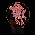 Miniatyrbilde 3 av 7: 3D Rose Blomst Optisk Illusionslampe 7 Farger Skiftende LED 3D Nattelys Bordlampe, Berøringskontroll, for Hjem Sengbord Bursdag Valentinsdag Gave