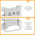 Miniatyrbild 5 av 6: Uppgraderad modern 3D-väckarklocka, LED digital skrivbordsväckarklocka för kök, sovrum, kontor, modern design 9,7 tum LED vitt nattljus dekor vägg