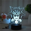 Miniatyrbilde 4 av 7: Anime Geng 3D LED nattlampe med USB-tilkobling, 7 farger berørings-/fjernkontroll, 16 farger romdekor, lampe for barn, jule- og bursdagsgaver til gutter og jenter