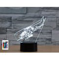 Miniatyrbillede 1 af 7: 3D Helikopter Fjernbetjening 16 Farve Natlys Illusion Akryl LED Bord Sengelampe Børneværelse Skrivebords Dekoration Fødselsdagsgaver Legetøj til Børn