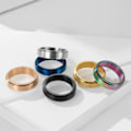 Miniatyrbillede 9 af 10: Rustfrit stål blomst udskæring spinner ring Daisy Fidget Band ringe måne stjerne onde øjne kors angst ring til kvinder mænd-U.S11 diameter: 20,7 mm Circ