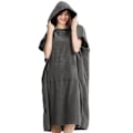 Miniatyrbillede 2 af 3: Changing Robe Microfiber Kortærmet Surf Poncho med Hætte Hurtigtørrende Badekåbe med Stor Lomme Mænd Kvinder Overdimensioneret Håndklæde