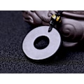 Pikkukuva 4 / 4: Luonnollinen obsidiaanidonitsi Rauhan solki PIXIU Amuletti Kaulakoru Riippuva luonnollisella helmiketjulla miehille Miehet（Obsidiaani）
