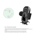 Miniatyrbild 3 av 4: Qi 10W Automatisk klämmande bil Bluetooth headset telefonhållare trådlös laddning-Med 10W trådlös laddning(Ett set)
