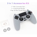 Miniatyrbilde 6 av 7: Kattenslab PS4-kontrollerhud Anti-skli Silikonhud Beskyttende Deksel for PS4 Trådløs Kontroller Grey