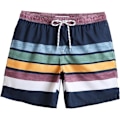 Miniatyrbild 1 av 6: Badbyxor för män 7 tum Snabbtorkande tryckta shorts med meshfoder Badkläder Baddräkter 4 Navy Blue L