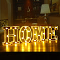 Miniatyrbillede 5 af 6: JUSTUP LED-bogstavlys, 26 gyldne bogstaver, der lyser op, til bryllup, fødselsdagsfest, jul, hjem, bardekoration (guld X)