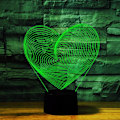 Miniatyrbillede 1 af 6: 3D Kærlighedshjerte Natlys Lampe Illusion Natlys 7 Farveskiftende Berøringskontakt Bordskrive Dekorationslamper Gave Akryl Flad ABS Base