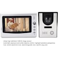Miniatyrbild 5 av 6: Trådbunden videointercomsystem, 7-tums LCD-skärm videodörrklocka dörrtelefonsystem med kamera, stöd för IR-nattseende, dubbelriktad intercom