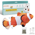 Miniatyrbild 1 av 6: Floppande fisk 10,5\", Uppgraderad för 2022, Rörlig kattkickleksak, Floppy fiskdjurleksak för små hundar, Wiggle fisk kattmyntaleksaker, Motion Kitten,Clownfi