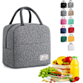 Miniatyrbillede 1 af 6: Isoleret frokostpose til kvinder og mænd, genanvendelige frokostbokse, vandtæt tote taske til arbejde, kontor, picnic, udendørs (Lysegrå) Light Grey