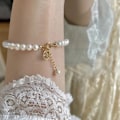 Miniatyrbillede 5 af 6: Perle Armbånd Kæde Link Guldbelagt Fyldt Justerbar Valentine Charm Fin Håndlavet Smykker til Kvinder Kone Piger Mor