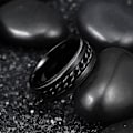 Miniatyrbilde 2 av 5: Intertwine Black  Rustfritt stål 8mm ringer for menn Spinner Fidget Ring Angst Ring for menn Curb Chain Inlay-12