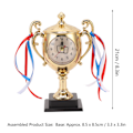 Miniatyrbild 4 av 6: Retro klocka Livsliknande trofémodell Dekorativ liten skrivbordsväckarklocka för sovsal Sovrum Vardagsrum Gold
