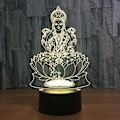 Miniatyrbild 7 av 7: 7 Färgväxlande Nattlampa 3D Atmosfärisk Glödlampa 3D Visuell Illusion LED-lampa för Barnleksak Jul- och Födelsedagspresenter (Buddha)