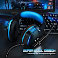 Miniatyrbillede 8 af 9: Gaming Headset til Xbox One, PS4, PC, Over Ear Gaming Hovedtelefoner med Støjreducerende Mikrofon LED Lys, Stereo Bas Surround, Bløde Memory Øremuffer til