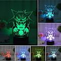 Miniatyrbilde 2 av 7: Anime Geng 3D LED nattlampe med USB-tilkobling, 7 farger berørings-/fjernkontroll, 16 farger romdekor, lampe for barn, jule- og bursdagsgaver til gutter og jenter