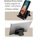 Miniatyrbild 2 av 8: Mobiltelefonhållare för skrivbord 2-pack Mobiltelefonhållare Skrivbordsställ för surfplatta, Fällbar telefonhållare Universellt justerbart surfplattaställ för skrivbord Black 2 PCS