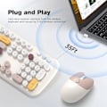 Miniatyrbillede 2 af 7: Trådløst Tastatur og Mus Combo, 2.4G Fuld Størrelse Retro Skrivemaskine Computer Tastatur og 3 Niveau Justerbar Trådløs Mus til Windows