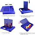 Miniatyrbillede 4 af 4: 4-i-en-række brætspil Foldbar Line Up 4 Legetøj til børn Blå