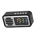 Miniatyrbild 1 av 5: Innovativ retro Bluetooth-högtalare, bärbar, trådlös bordslarm med LED-färgskärm Black Silver