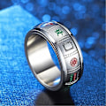 Miniatyrbild 3 av 3: Anti-ångestgåva Mahjong-ring Lyckoringsar i rostfritt stål Roterande fidgetspinner Ångestdämpande ring för män pojkar kvinnor U.S-11