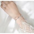 Miniatyrbillede 6 af 7: 925 Sterling Sølv Armbånd til Kvinder, Kløver Zirkon Charm Kæde Armbånd Mode Smykker Gave