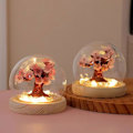 Miniatyrbillede 3 af 5: DIY Håndlavet Sakura Natlys Kreativ Atmosfærisk Lys Soveværelse Varmt Dekoration Pynt Gave til Venner Drenge