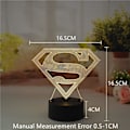 Miniatyrbilde 6 av 8: Anime Tegneserie Nattelys, Superman Leselys, 3D Fargerik LED-lys, USB Fjernkontroll Soverom Bordlampe, Læringslampe, Hjemmedekor, Barn B