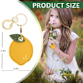 Miniatyrbillede 2 af 6: Læder nøgleringholder etui kompatibel med Apple AirTag, sødt beskyttende Air Tag cover med nøglering, anti-scratch finder GPS tracker etui til Lemon